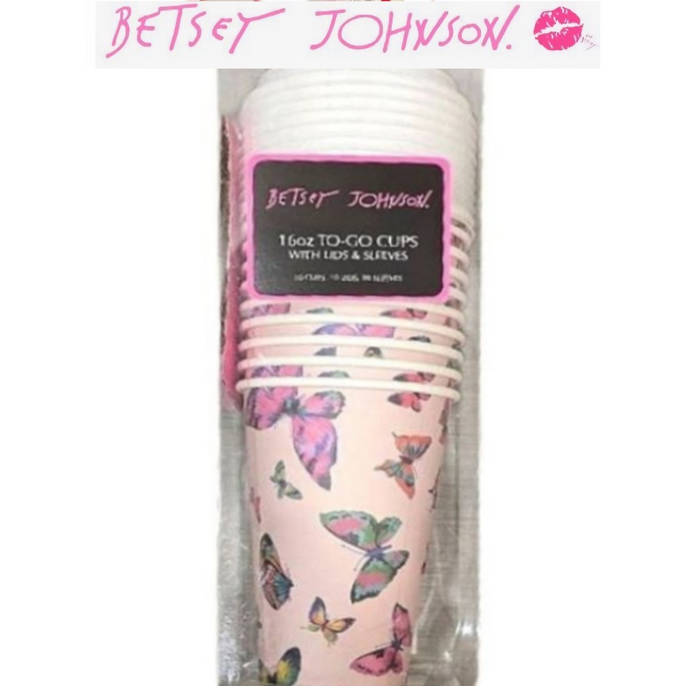 Betsey Johnson Butterfly 16oz. To-Go Cups- Set Of 10